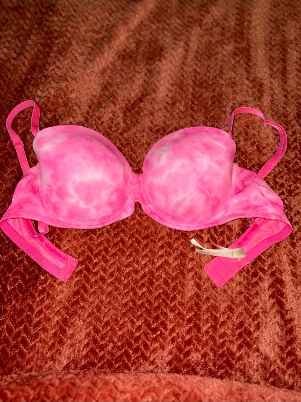 PINK Victoria's Secret Hot Pink Tie-Dye Convertible Bra